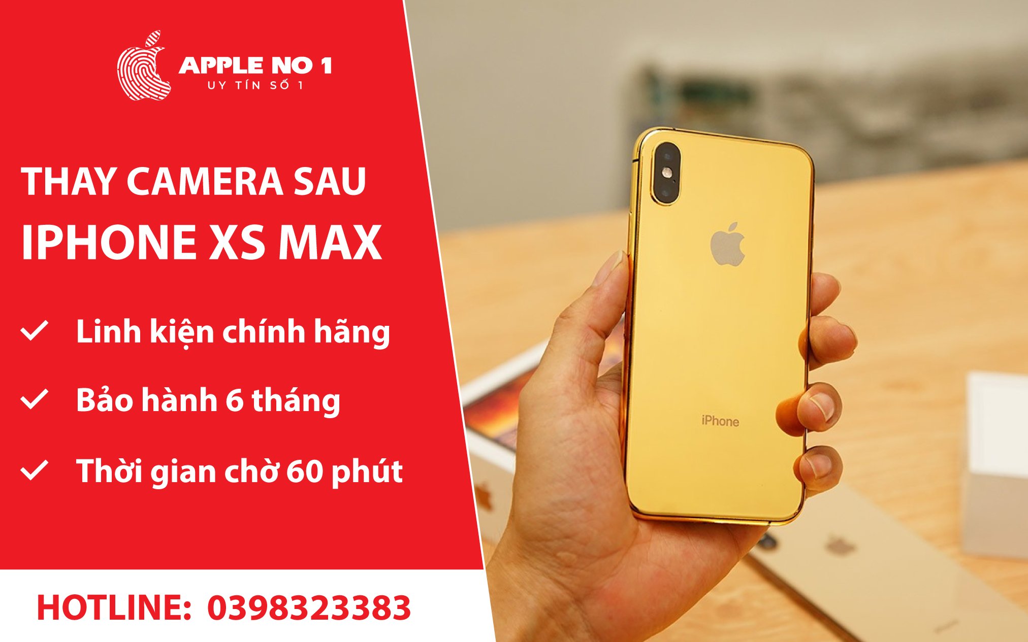 thay camera sau iphone xs max chinh hang lay ngay tai apple no.1