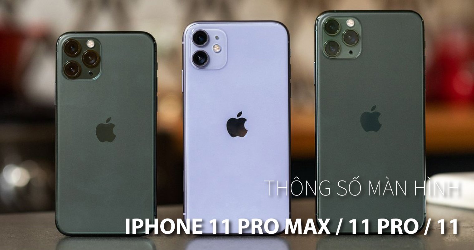 so sánh thông số màn hình iPhone 11 Pro Max / 11 Pro / 11